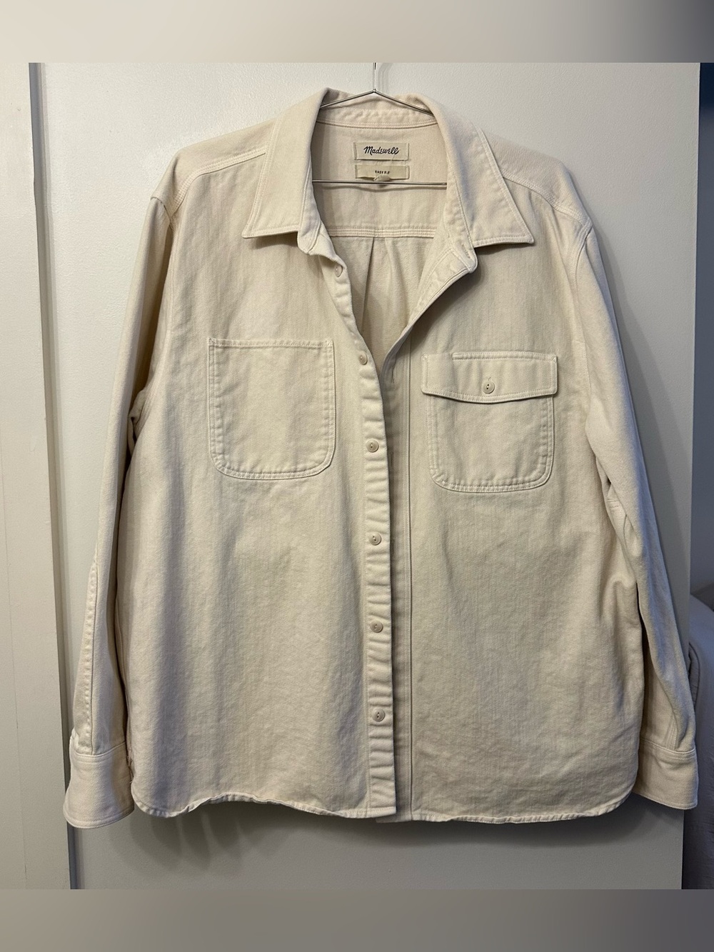 Madewell Cream Button-Up Utility Shirt Jacket
